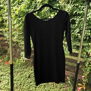 Little Black Dress, Long Sleeves, Scoop Back
